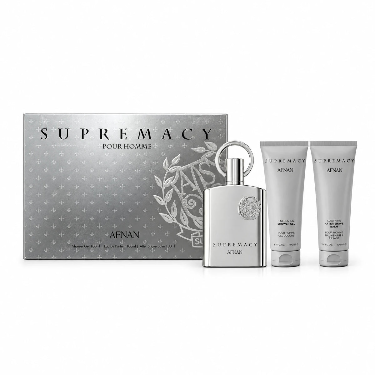 AFNAN SET SUPREMACY POUR HOMME (100ML EDP+SG100ML+AFTERSHAVE BALM 100ML)