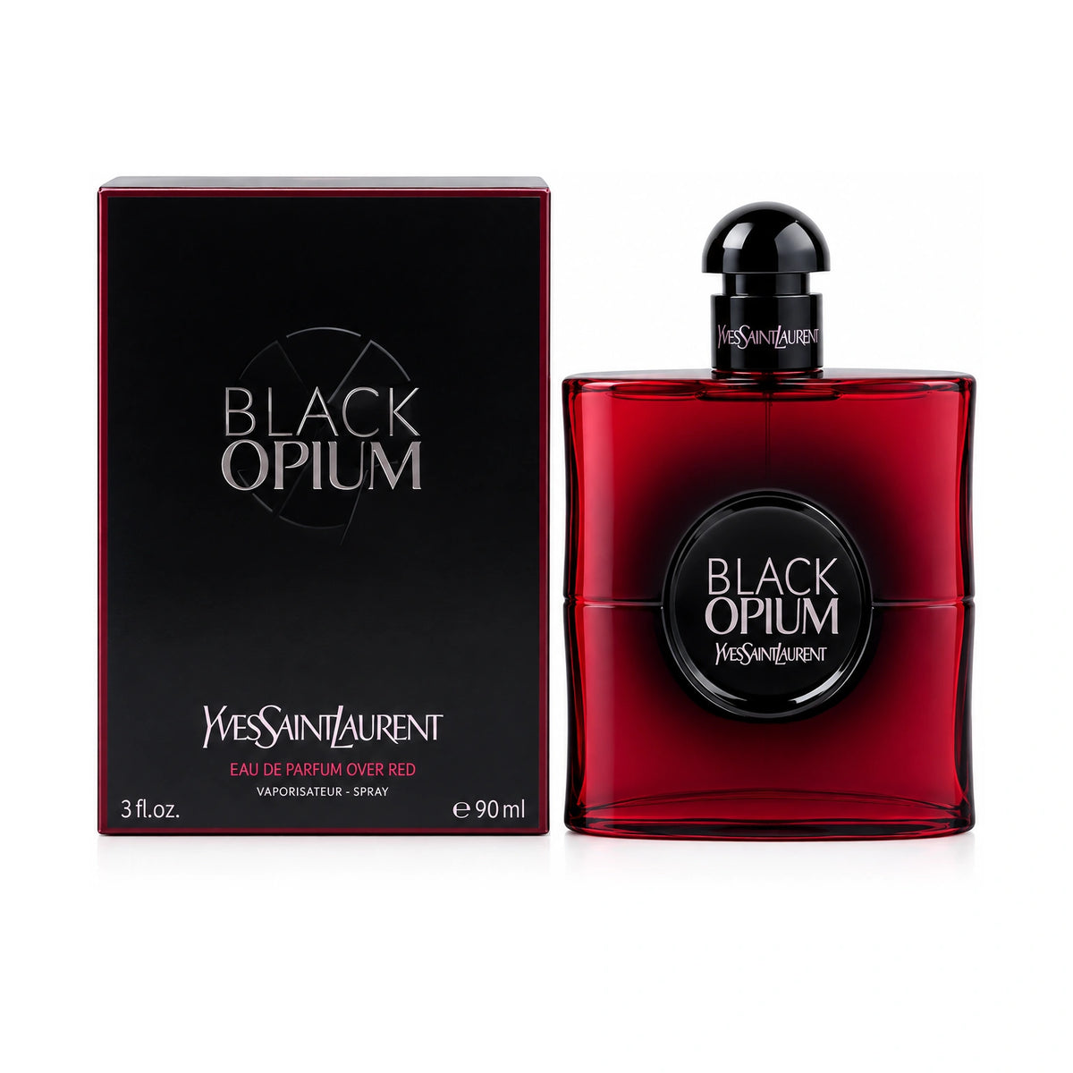 Black Opium Eau de Parfum Over Red fragrance bottle