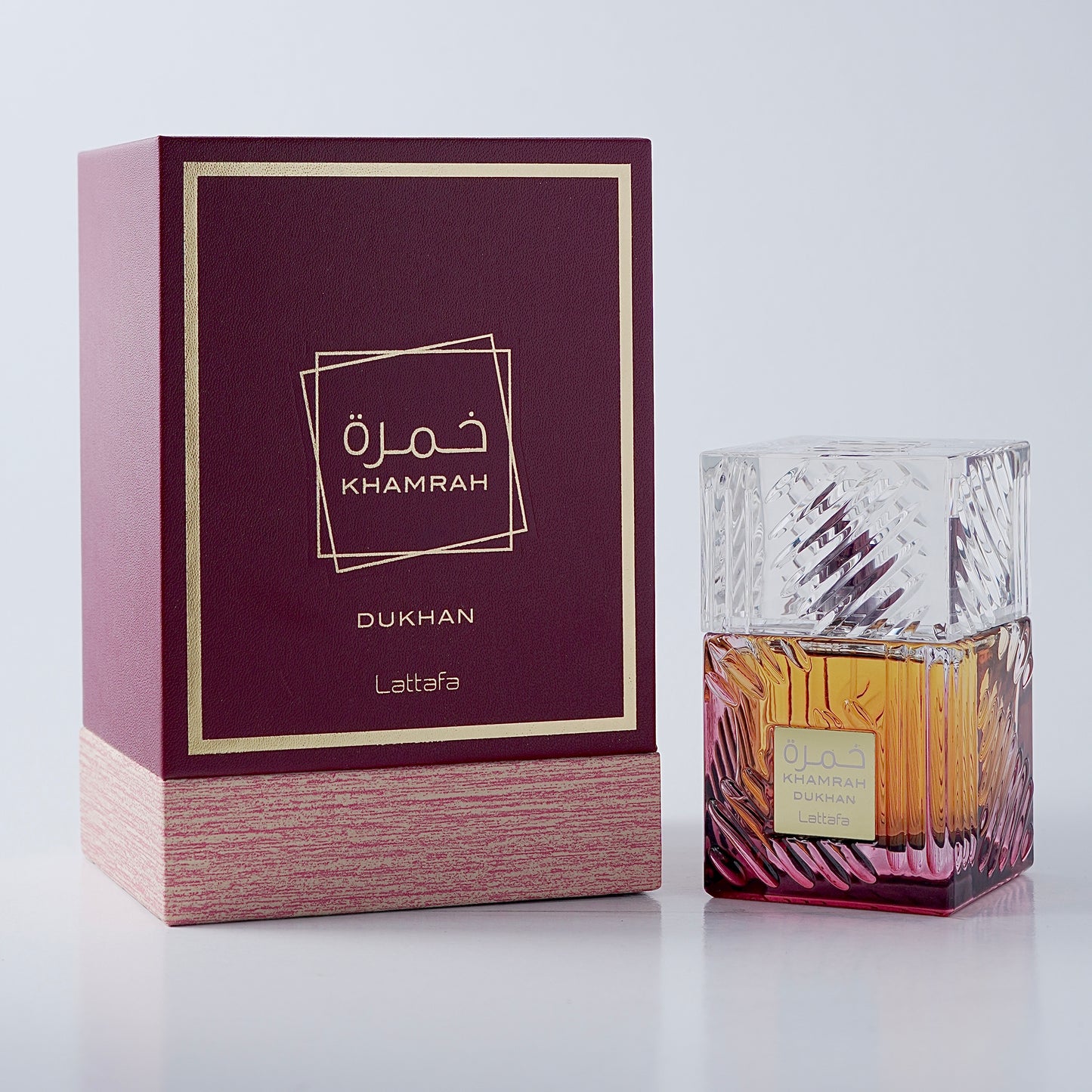 Khamrah Dukhan by Lattafa perfume bottle