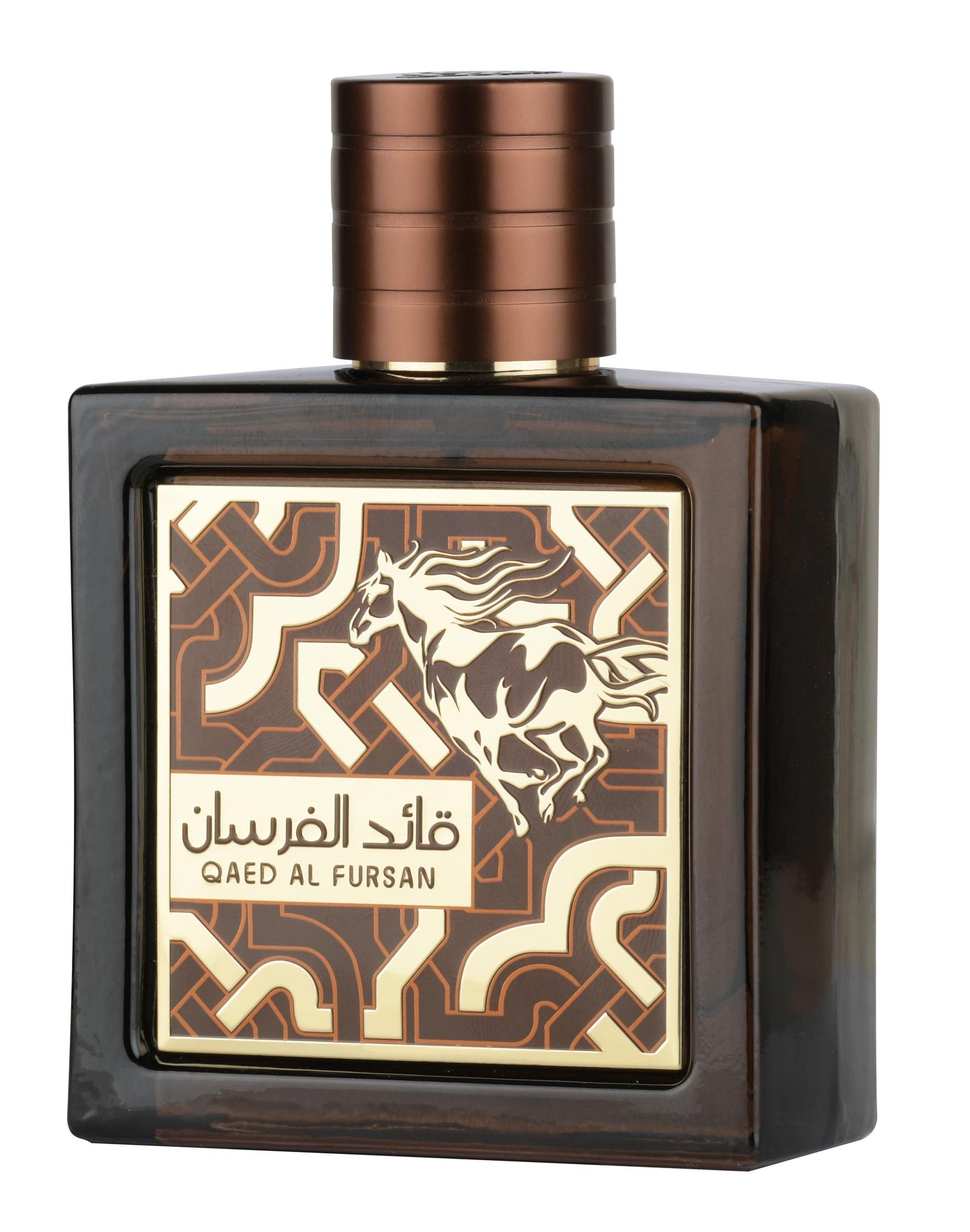 Qaed Al Fursan Untamed by Lattafa perfume bottle