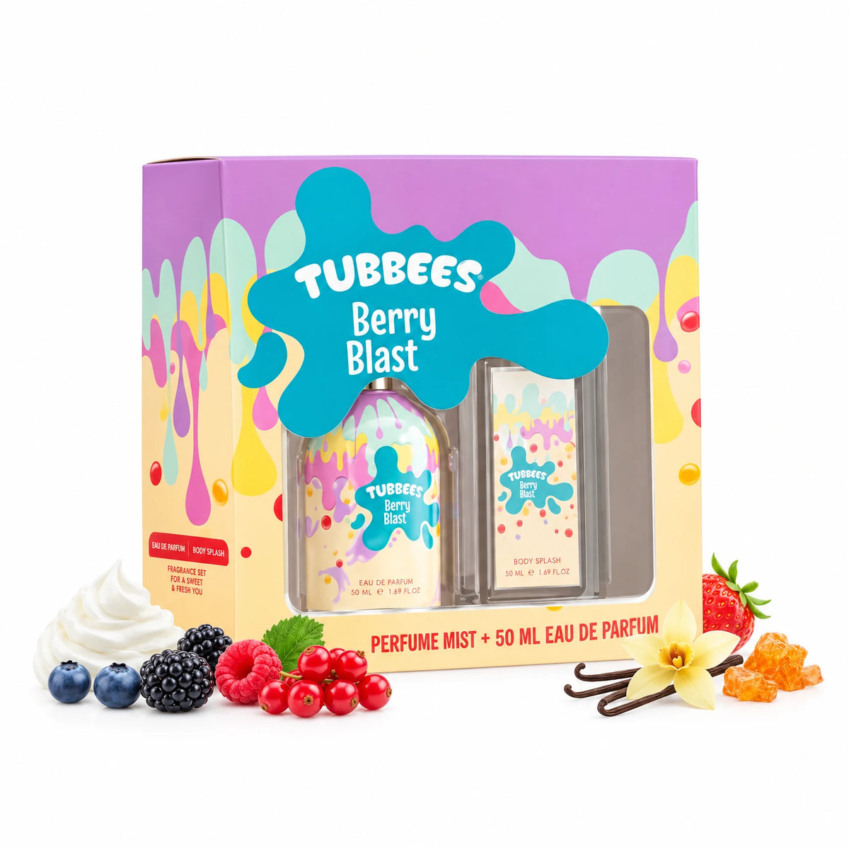 TUBEES GIFTSET BERRY BLAST BODY MIST50+75ML