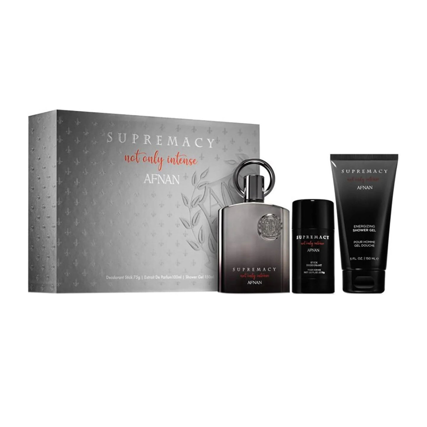 AFNAN SET SUPREMACY NOT ONLY INTENSE (100ML EDP +SG150ML+DEO 75ML)