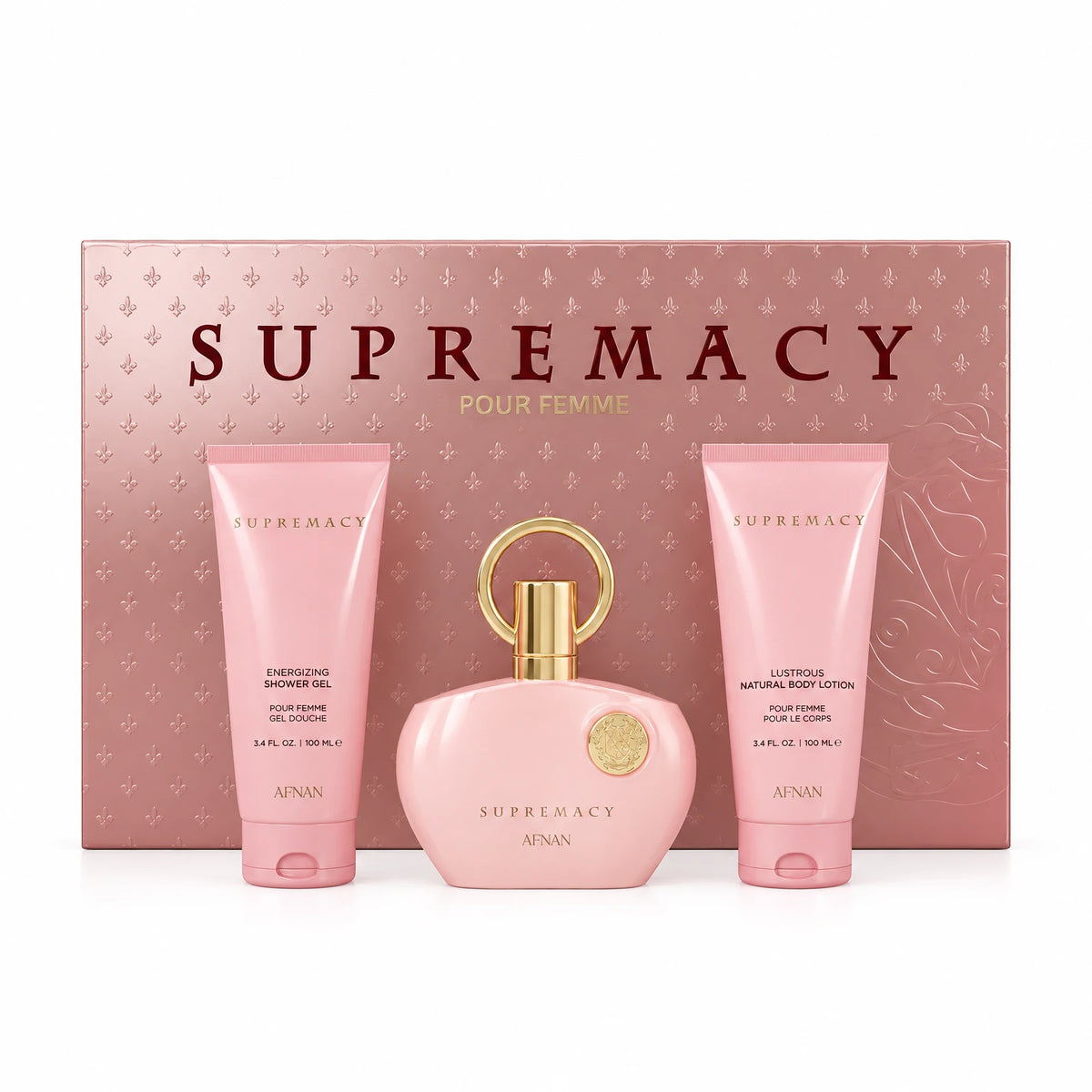 Afnan Supremacy Pour Femme Gift Set – 3 Pieces (Pink)