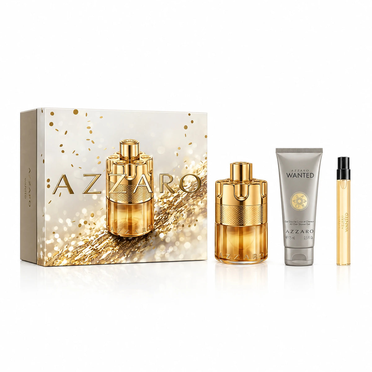 AZZARO SET FOREVER ELIXIR PARFUM((2PARFUM 100ML+HAIR ANDBODY SHAMPOO 75ML)