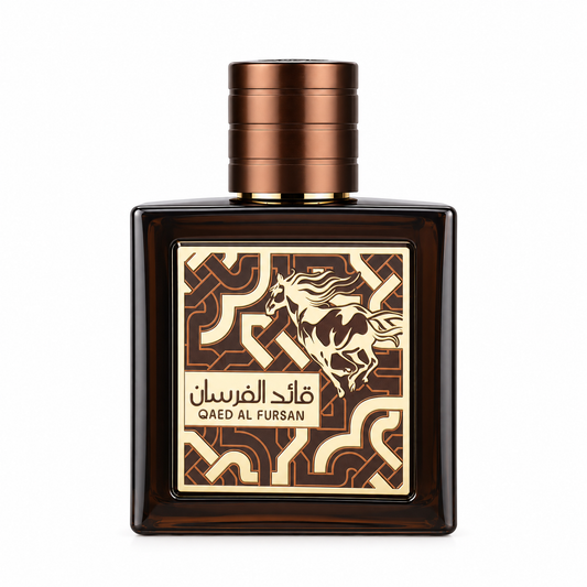 Qaed Al Fursan Untamed by Lattafa perfume bottle