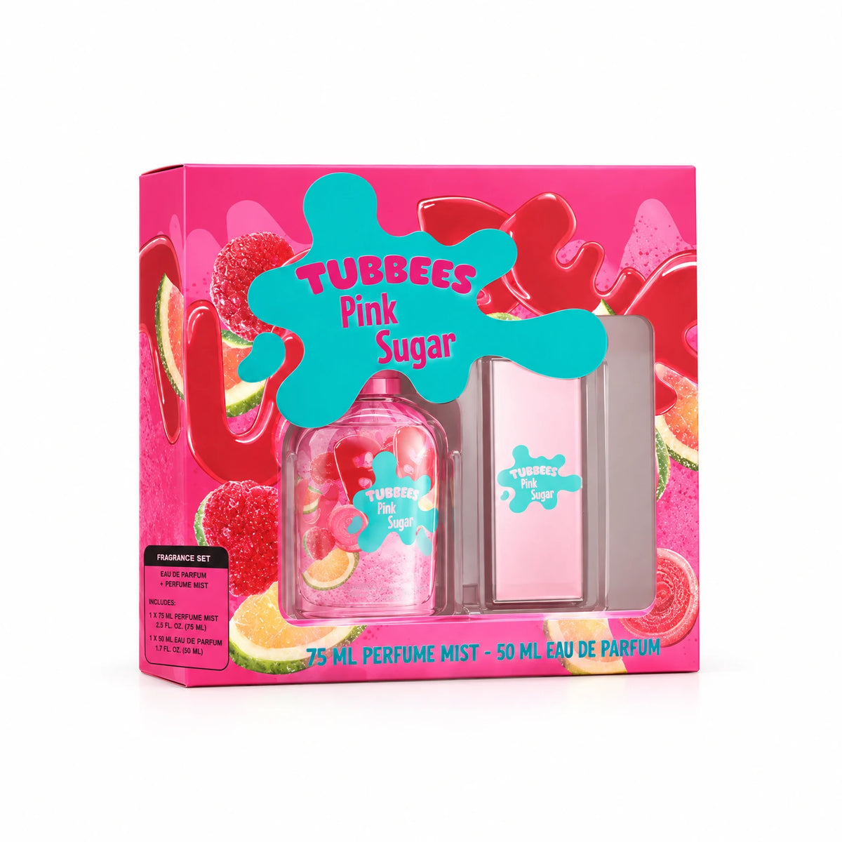 TUBEES GIFTSET PINK SUGAR BODY MIST50+75ML